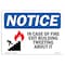 Signmission OSHA Notice Sign, In Case Of Fire Exit With Symbol, 10in X 7in Decal, 7"W, 10" L, Portrait OS-NS-D-710-V-13674 - alternate 1